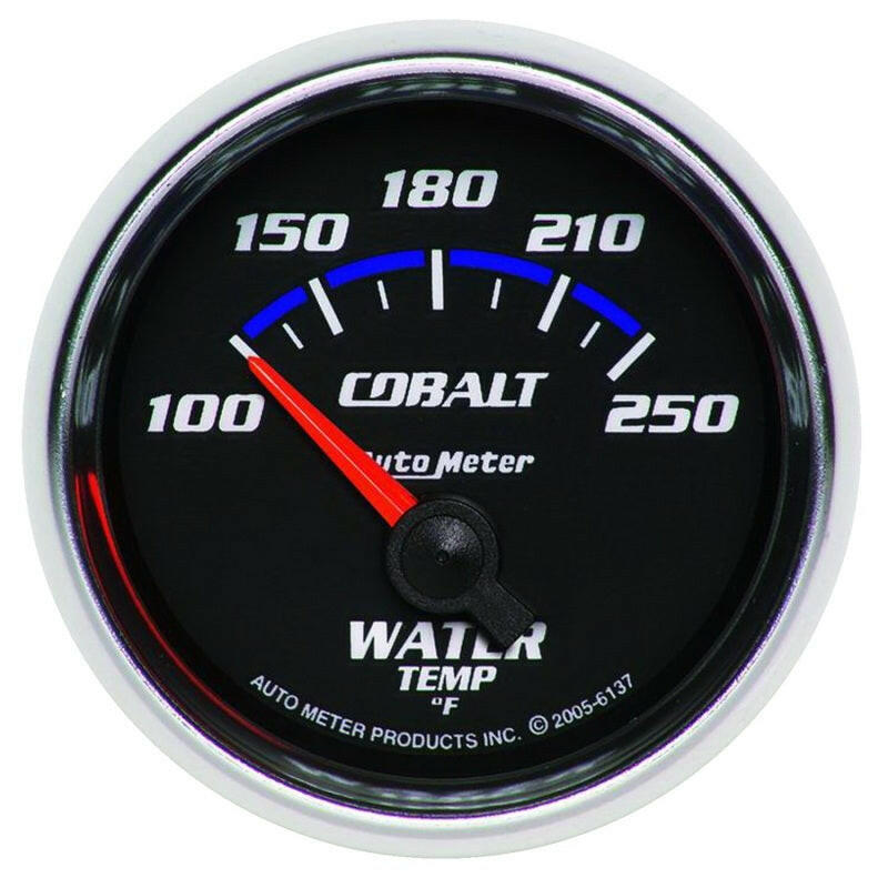 Autometer Cobalt 52.4mm 100-250 deg. F Short Sweep Electronic Water Temperature Gauge Gauges AutoMeter