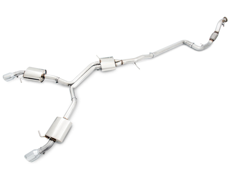 AWE Tuning Audi B9 A5 Touring Edition Exhaust Dual Outlet - Chrome Silver Tips (Includes DP) Catback AWE Tuning