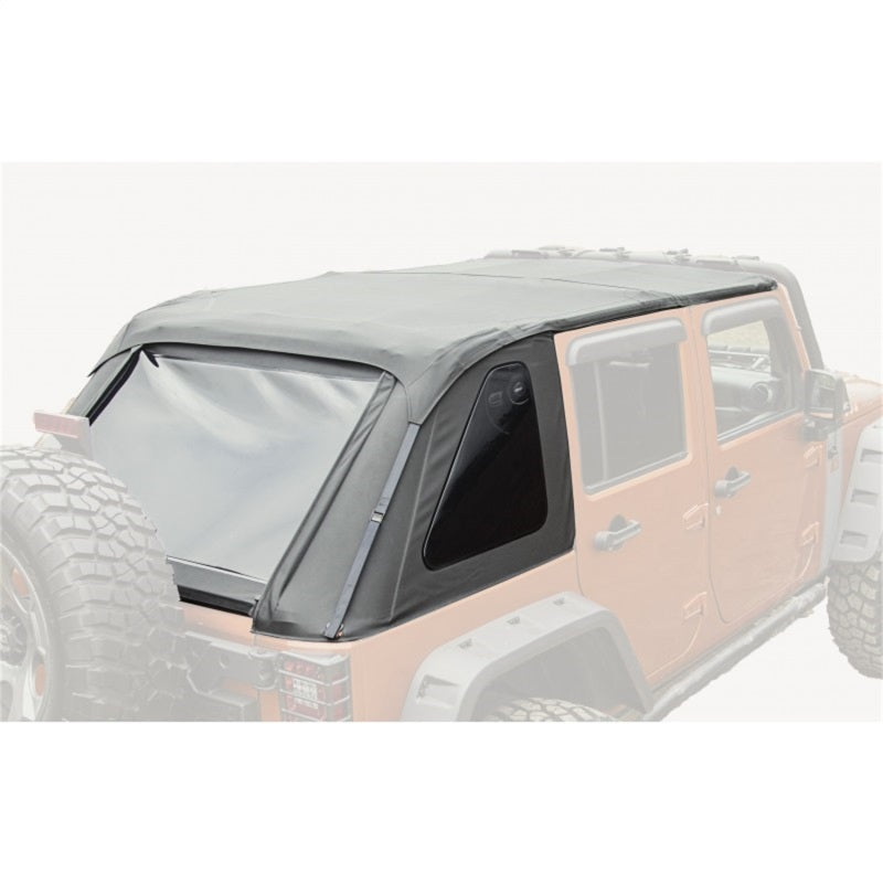 Rugged Ridge Bowless Soft Top Black Diamond 4-Door 07-18 Jeep Wrangler JK Soft Tops Rugged Ridge