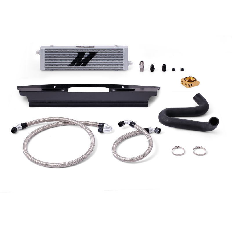 Mishimoto 2015+ Ford Mustang GT Thermostatic Oil Cooler Kit - Silver Oil Coolers Mishimoto