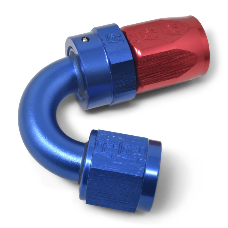 Russell Performance -6 AN Red/Blue 150 Degree Full Flow Swivel Hose End (With 9/16in Radius) Fittings Russell