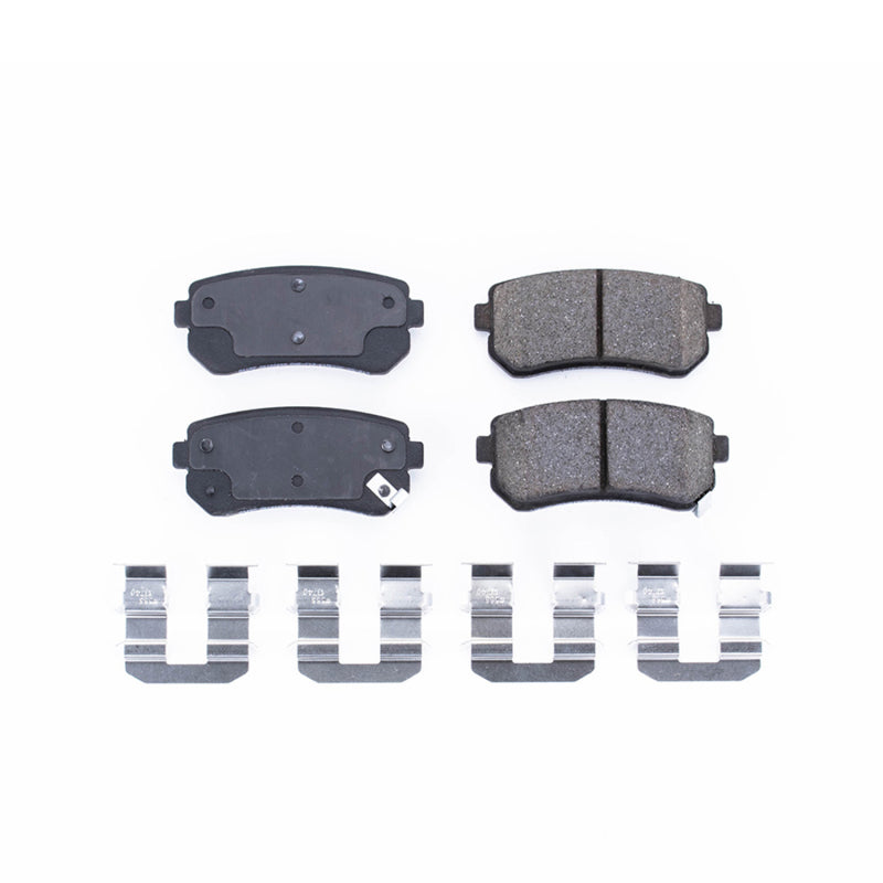 Power Stop 06-08 Hyundai Accent Rear Z17 Evolution Ceramic Brake Pads w/Hardware Brake Pads - OE PowerStop