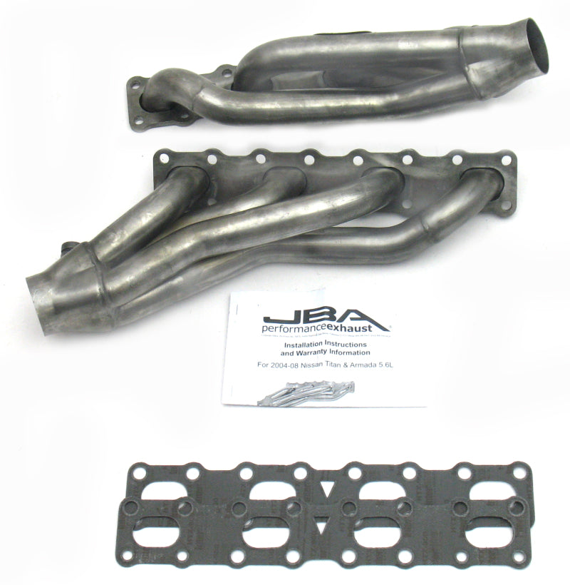 JBA 04-15 Nissan 5.6L VK56DE Oval Port 1-5/8in Primary Raw 409SS Cat4Ward Header Headers & Manifolds JBA