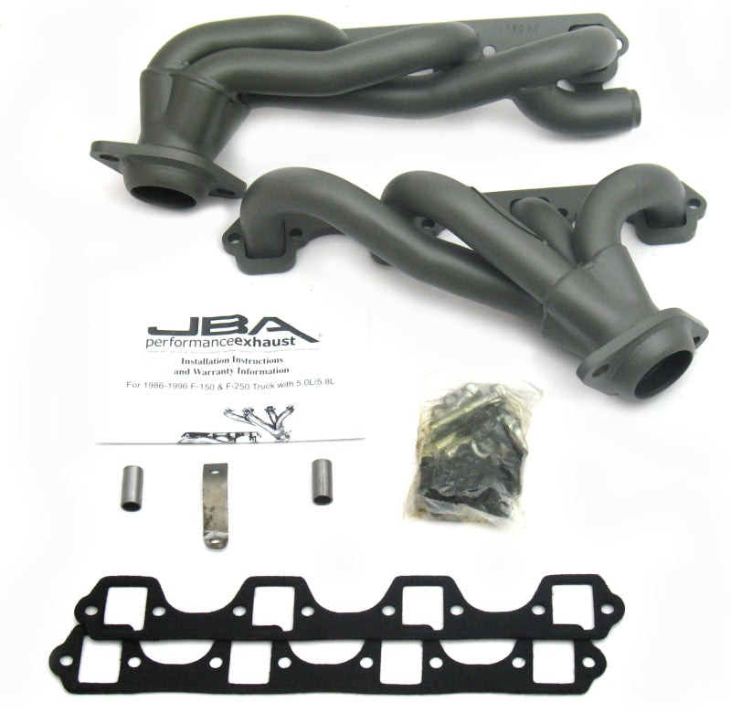 JBA 87-96 Ford F-150 5.8L SBF 1-5/8in Primary Ti Ctd Cat4Ward Header Headers & Manifolds JBA