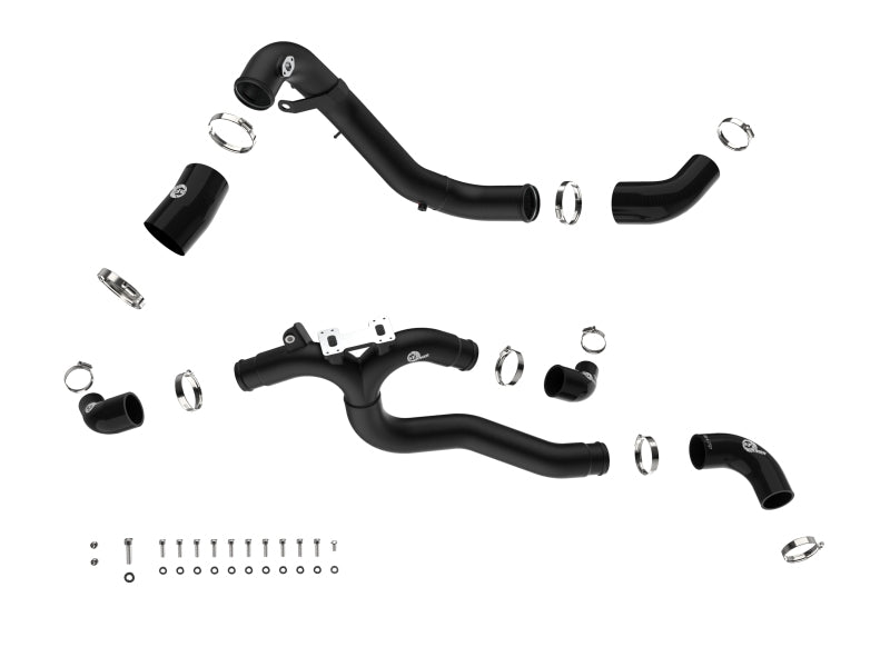 aFe 19-26 Genesis G70 V6 3.3L (tt) BladeRunner Aluminum Hot/Cold Charge Pipe Kit - Red Air Intake Components aFe