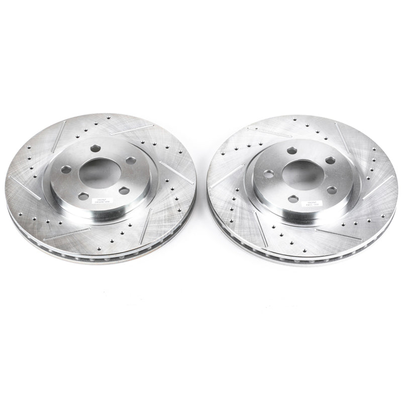 Power Stop 01-10 Chrysler PT Cruiser Front Evolution Drilled & Slotted Rotors - Pair Brake Rotors - Slot & Drilled PowerStop