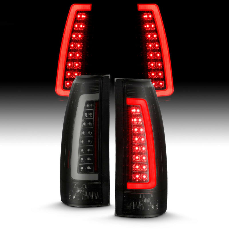 ANZO 1999-2000 Cadillac Escalade LED Taillights Black Housing Smoke Lens Pair Tail Lights ANZO