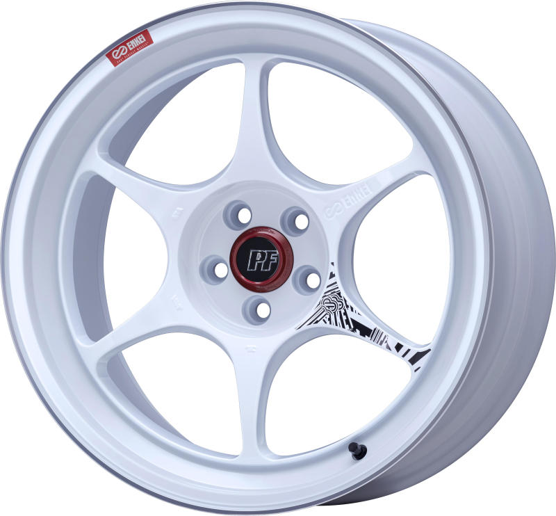 Enkei PF06 18x8.5in 5x120 BP 35mm Offset 72.5mm Bore White Machined Wheel Wheels - Cast Enkei