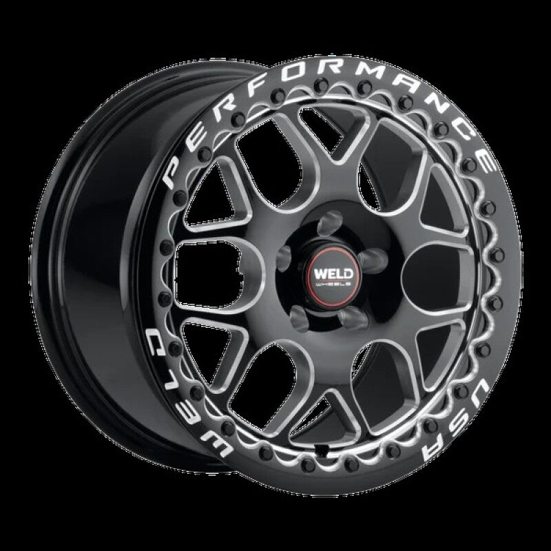 Weld Solana Beadlock 15x10 / 5x115 BP / ET0 / 5.5in BS / 78.1 Dia - Gloss Black MIL DIA Wheel Wheels - Cast Weld