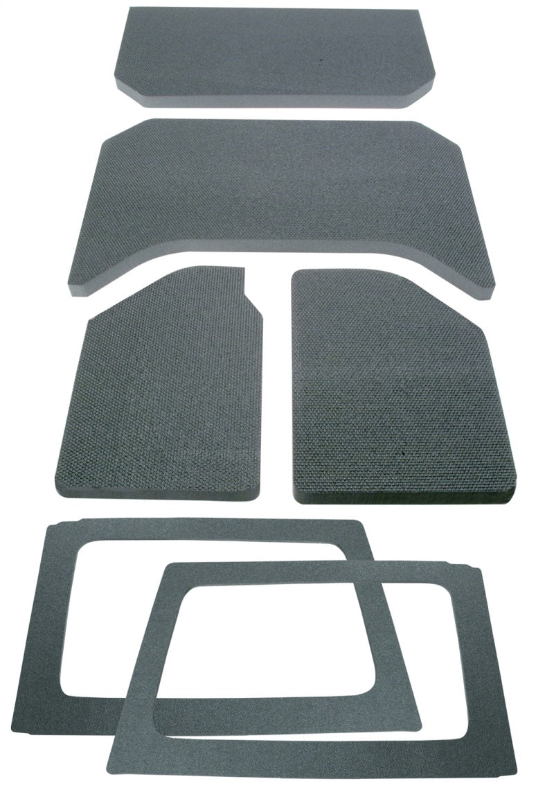 DEI 11-18 Jeep Wrangler JK 4-Door Boom Mat Complete Headliner Kit - 6 Piece - Gray Hard Top Accessories DEI