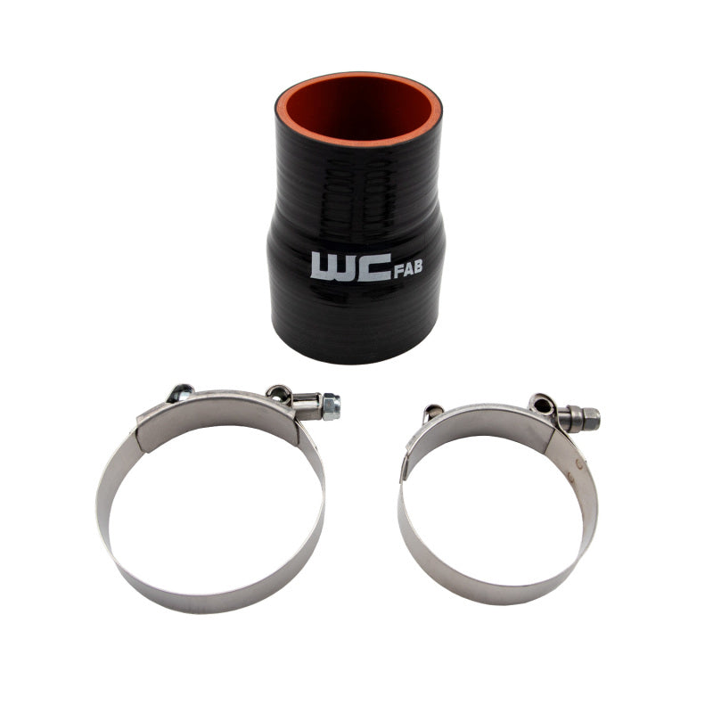 Wehrli 2.375in x 3in ID Straight Reducer 4.5in Long Silicone Boot and Clamp Kit Clamps Wehrli
