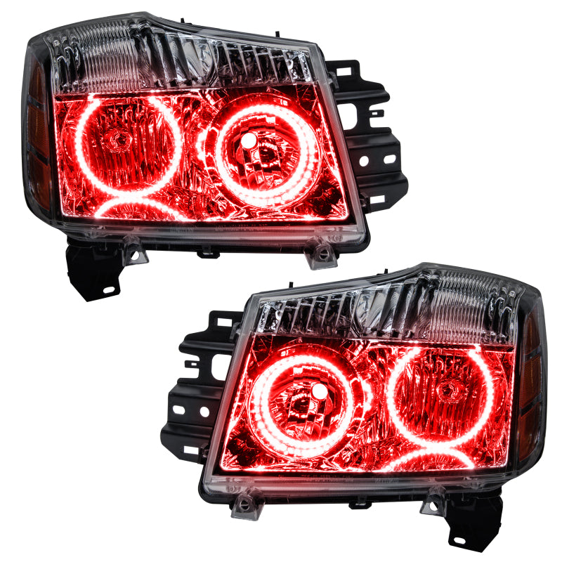 Oracle Lighting 08-15 Nissan Armada Pre-Assembled LED Halo Headlights -Red Headlights ORACLE Lighting