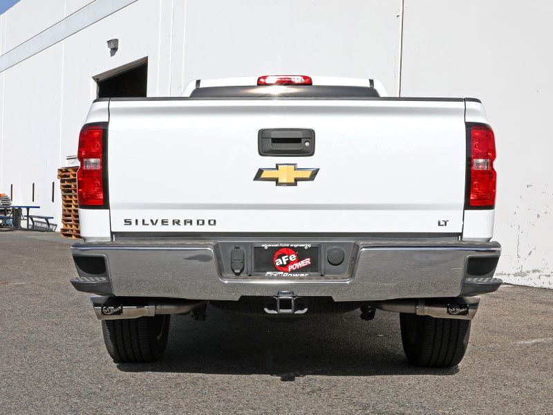 aFe Gemini XV 3in 304SS CB Exhaust w/ Cutout 14-19 GM Trucks 4.3/5.3L w/ Pol Tips - CrewCab/Extended Catback aFe