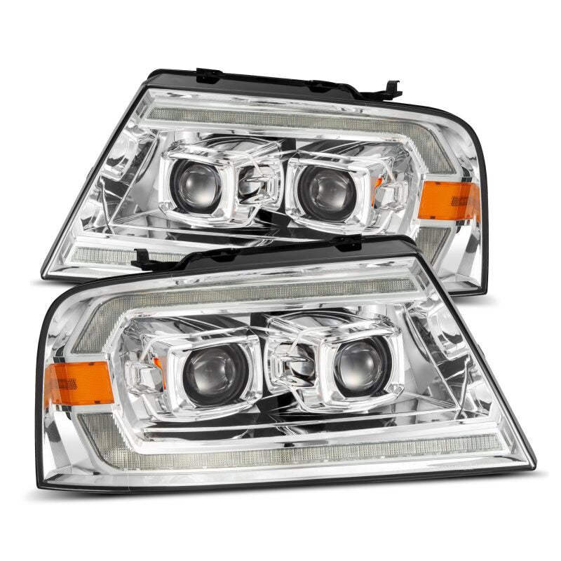 AlphaRex 04-08 Ford F150 PRO-Series Projector Headlights Black w/ Sequential Signal and DRL Headlights AlphaRex