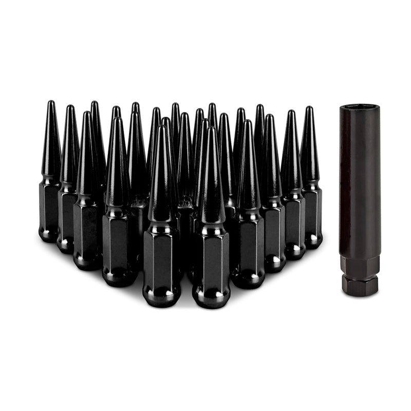 Mishimoto Mishimoto Steel Spiked Lug Nuts M14 x 1.5 24pc Set Black Lug Nuts Mishimoto