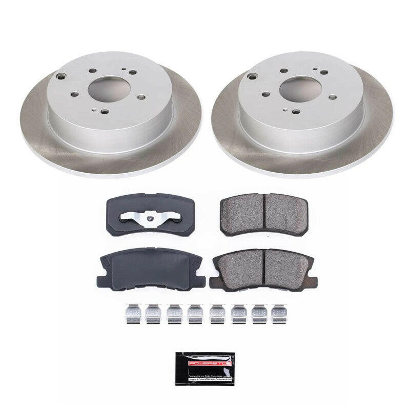 Power Stop 10-11 Mitsubishi Endeavor Rear Semi-Coated Rotor Kit Brake Kits - Performance Blank PowerStop