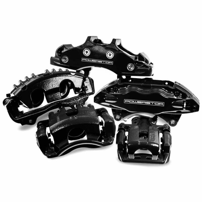Power Stop 19-20 Dodge Charger Front Black Calipers - Pair (w/Bracket) Brake Calipers - Perf PowerStop