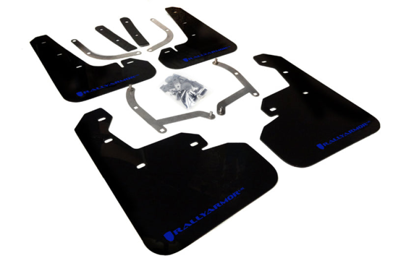 Rally Armor 17-23 Subaru Impreza 4D/5D Black UR Mud Flap w/Blue Logo Mud Flaps Rally Armor