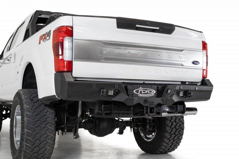 Addictive Desert Designs 17-20 Ford Super Duty Bomber HD Rear Bumper w/ Mounts For Cube Lights Bumpers - Steel Addictive Desert Designs