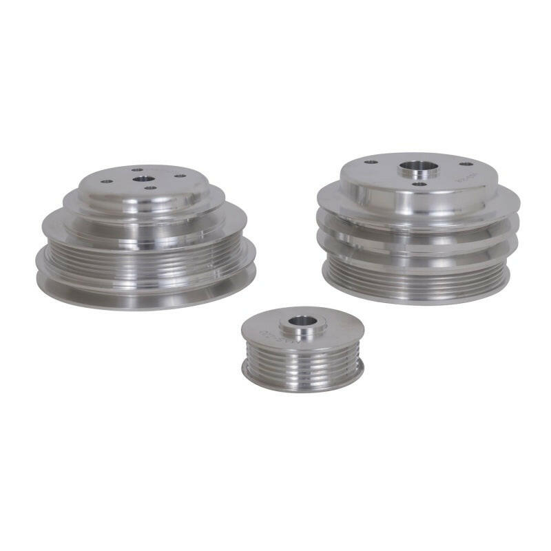 BBK 85-97 GM Truck 305 350 Underdrive Pulley Kit - Lightweight CNC Billet Aluminum (3pc) Pulleys - Crank, Underdrive BBK