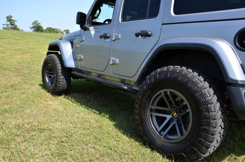 N-Fab Trail Slider Steps 18-20 Jeep Wrangler JL 4 Door SUV - SRW - Textured Black Body Armor & Rock Rails N-Fab
