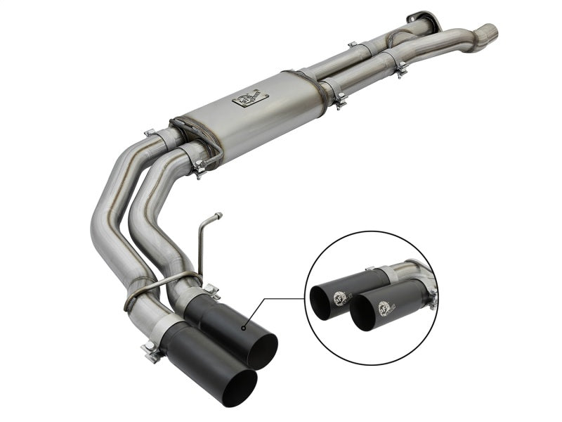 aFe POWER Rebel Series 3in 409 SS Cat Back Exhaust w/ Black Tips 17 Ford F-150 Raptor V6-3.5L Catback aFe