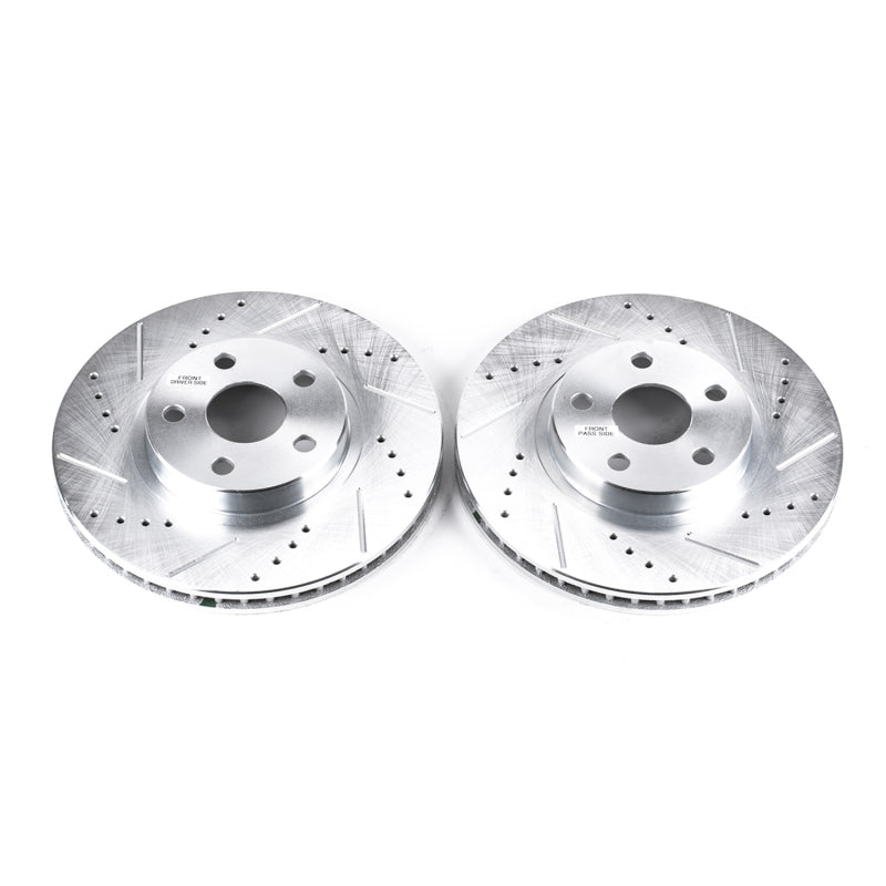 Power Stop 03-08 Pontiac Vibe Front Evolution Drilled & Slotted Rotors - Pair Brake Rotors - Slot & Drilled PowerStop