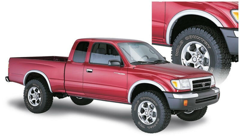 Bushwacker 95-04 Toyota Tacoma Fleetside OE Style Flares 4pc 74.5in Bed w/ 4WD Only - Black Fender Flares Bushwacker