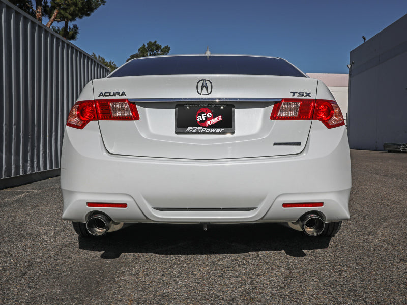 aFe 09-14 Acura TSX L4 2.4L Takeda 2-1/2in to 2-1/4in 304 SS Cat-Back Exhaust System w/ CF Tips Catback aFe