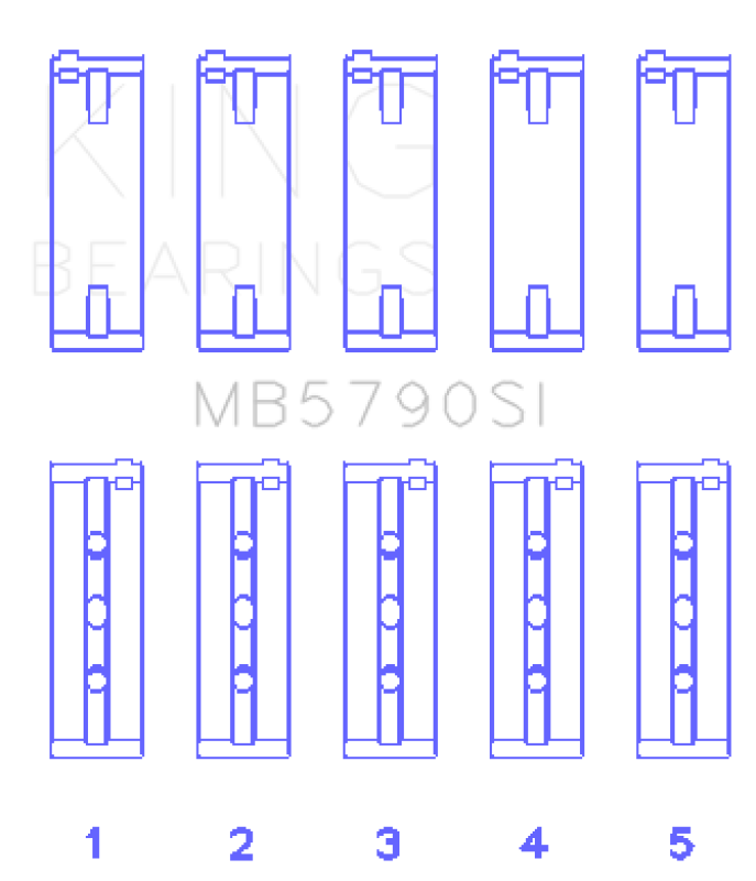 King Engine Bearings Porsche M 48.00/M 48.50 (Size +0.25mm) Main Bearing Set Bearings King Engine Bearings