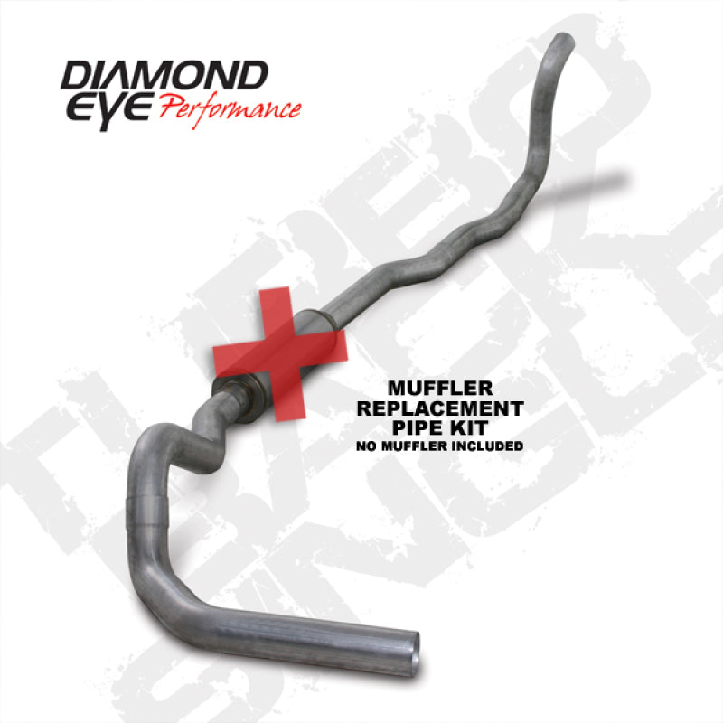 Diamond Eye KIT 4in TB MFLR RPLCMENT PIPE SGL AL: 89-93 DODGE CUMMINS 5.9L Turbo Back Diamond Eye Performance