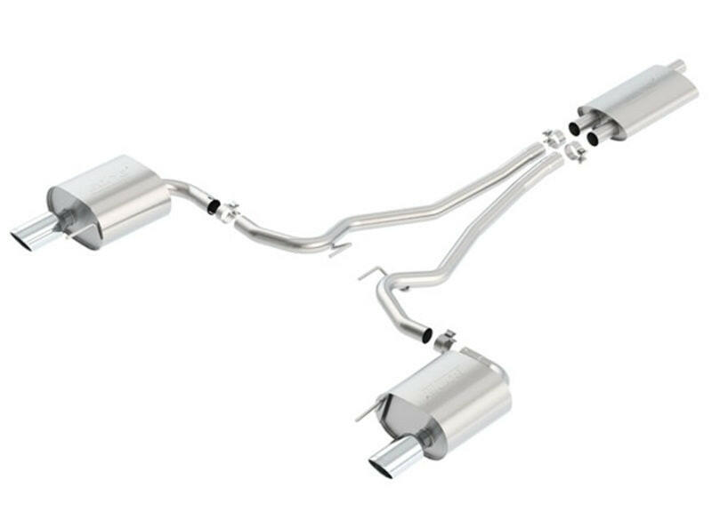 Borla 15-16 Ford Mustang EcoBoost 2.3L AT/MT EC-Type Cat Back SS Single Round Rolled Tips Exhaust Catback Borla