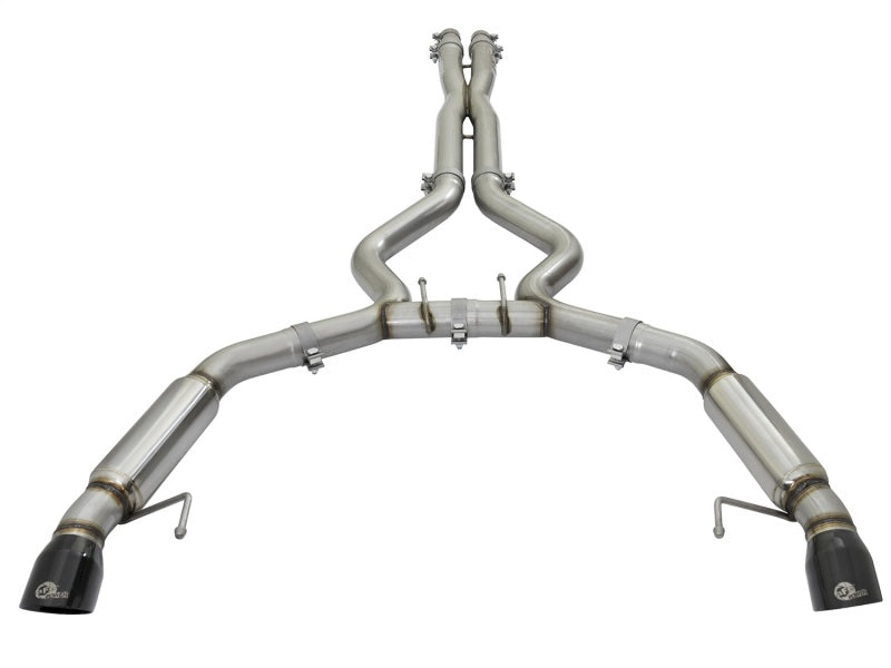 aFe MACHForce XP 3in 304 SS Sport Tone Cat-Back w/ Black Tips 15-17 Ford Mustang V6-3.7L/V8-5.0L Catback aFe