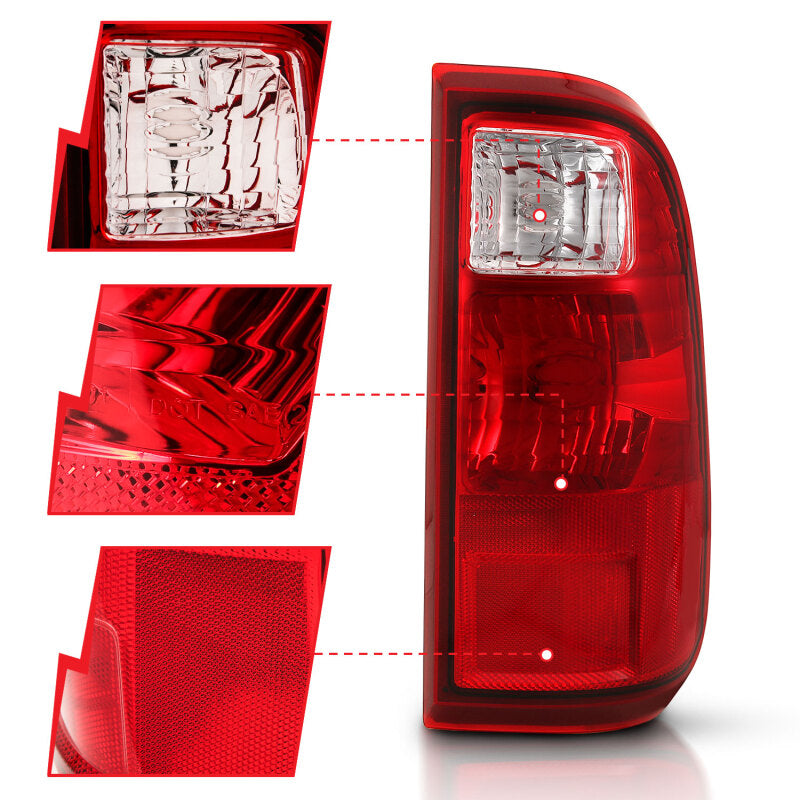 ANZO 2008-2016 Ford F-250 Taillight Red/Clear Lens (OE Replacement) Tail Lights ANZO