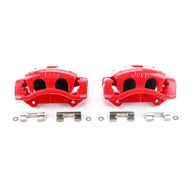 Power Stop 06-10 Jeep Commander Front Red Calipers w/Brackets - Pair Brake Calipers - Perf PowerStop