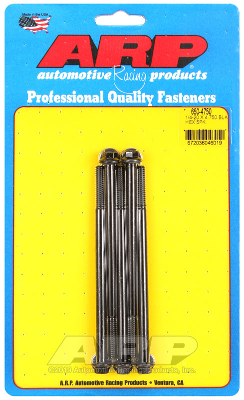 ARP 1/4-20 X 4.750 hex black oxide bolts Rod Bolt Kits ARP