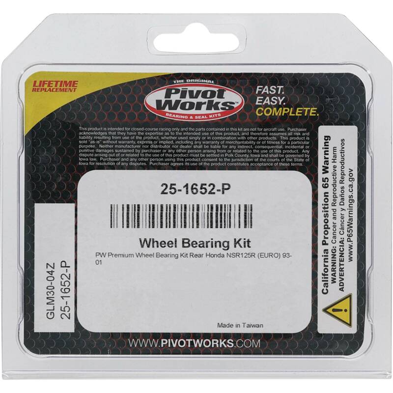 Pivot Works Honda Wheel Bearing Kit Premium Bearings Control Arms Pivot Works