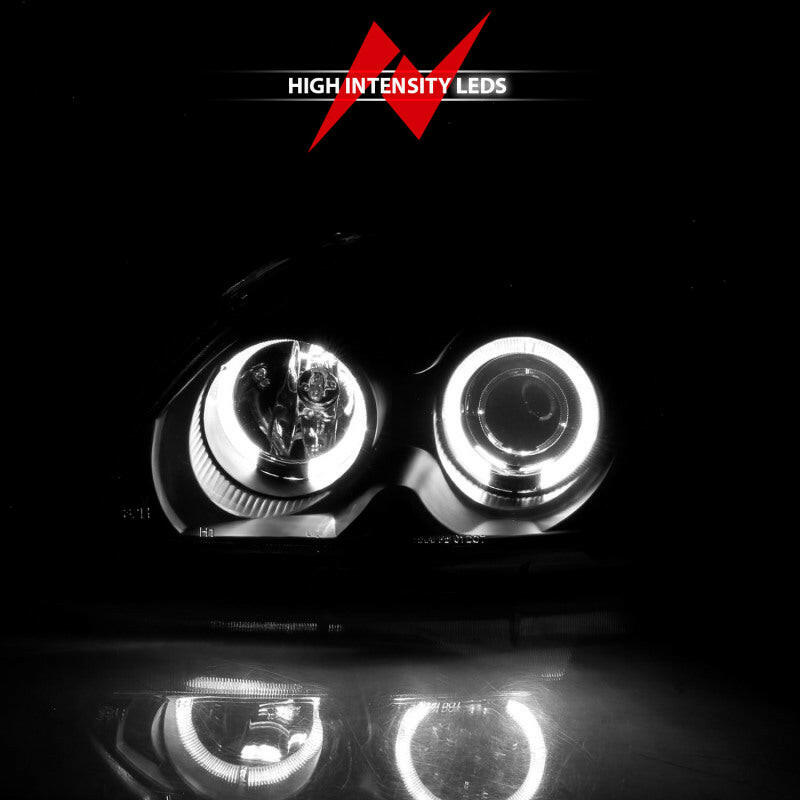 ANZO 1996-1998 Honda Civic Projector Headlights w/ Halo Black Headlights ANZO