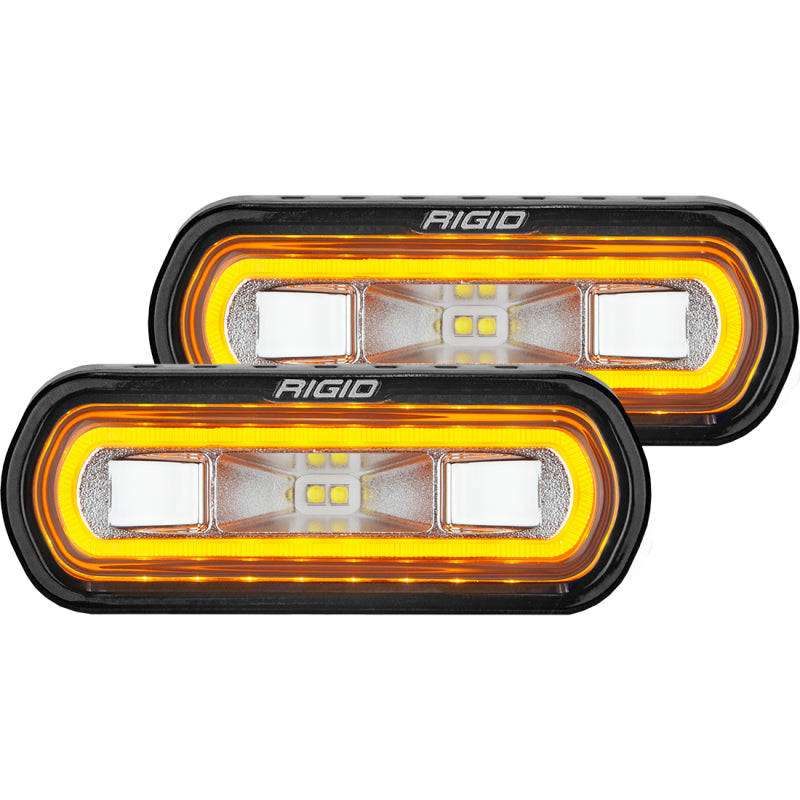 Rigid Industries SR-L Series Surface Mount LED Spreader Pair w/ Amber Halo - Universal Light Bars & Cubes Rigid Industries