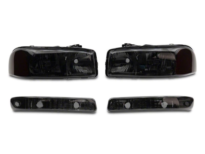 Raxiom 99-06 GMC Sierra 1500 Axial Series OEM Crystal Rep Headlights- Chrome Housing- Smoked Lens Headlights Raxiom