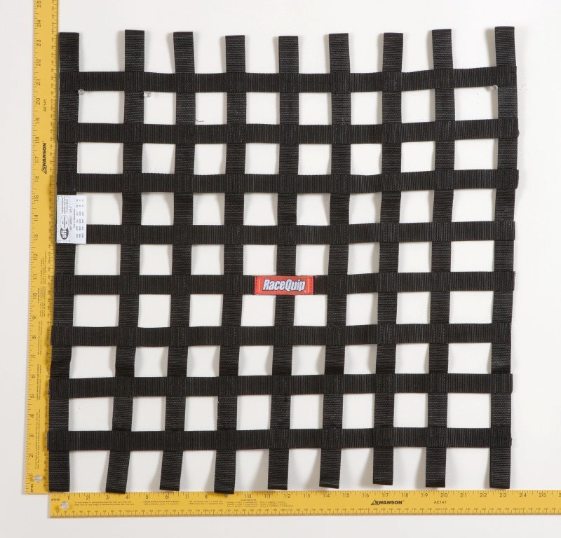 RaceQuip Black 24 X 24 SFI Ribbon Net Window Nets Racequip
