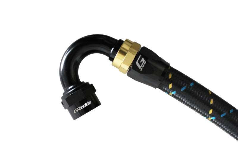 GReddy AN08 150 DEGREE HOSE END SWIVEL BLACK/GOLD ANODIZED Oil Line Kits GReddy