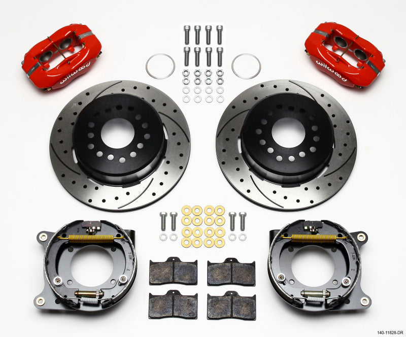 Wilwood Forged Dynalite P/S Park Brake Kit Drill-Red Impala 59-64 / Corvette 57-62 Big Brake Kits Wilwood