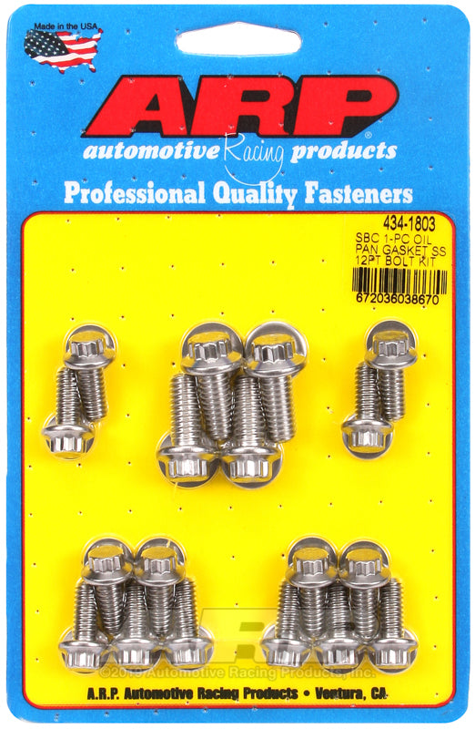 ARP SB Chevy 1-pc SS 12pt Oil Pan Gasket Bolt Kit Hardware Kits - Other ARP