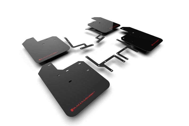 Rally Armor 18-25 Jeep JL Wrangler Black UR Mud Flap w/Red Logo Mud Flaps Rally Armor