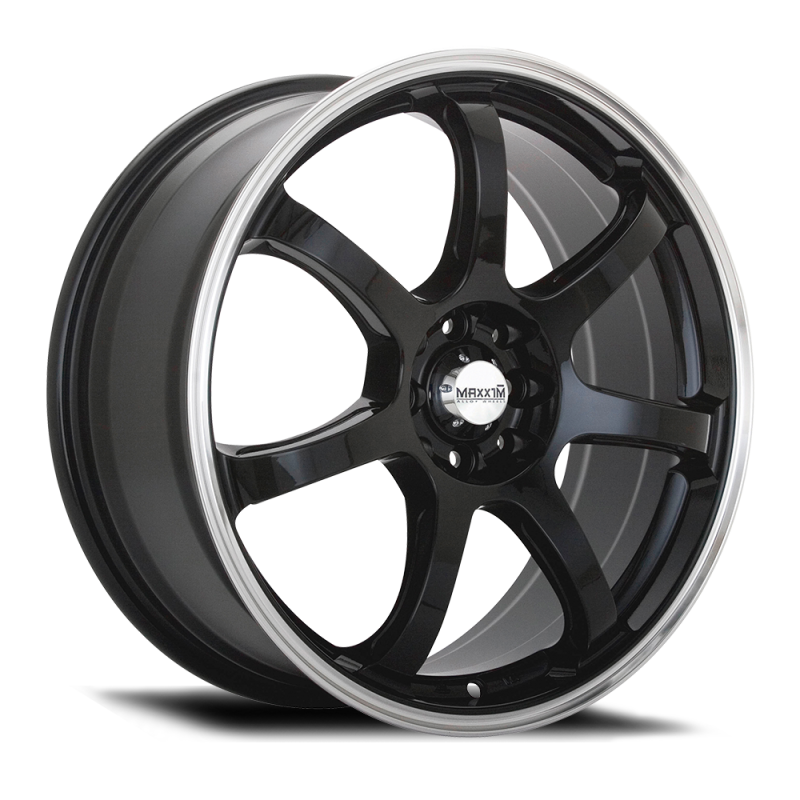 Maxxim Knight 17x7 10x100/114.3 ET40 Gloss Black Lip Polish Wheels - Cast Konig