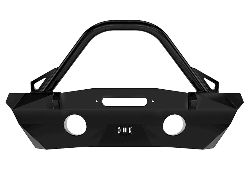 ICON 07-18 Jeep Wrangler JK Pro Series Front Bumper Rec Winch Mount w/Bar/Tabs Bumpers - Steel ICON