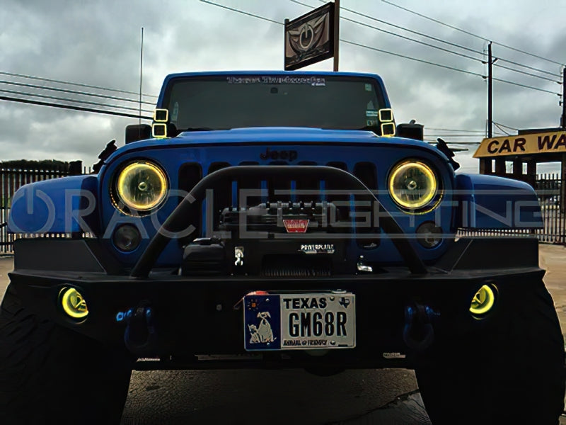 Oracle Off-Road 3in W Square Spotlight with Halo - ColorSHIFT Light Bars & Cubes ORACLE Lighting