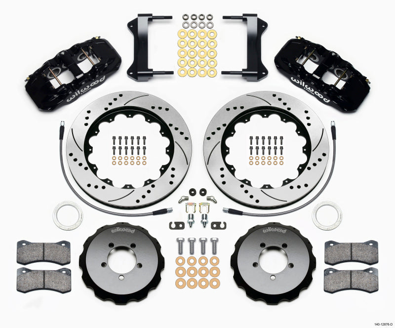 Wilwood AERO6 Front Hat Kit 14.00 Drilled 1999-2012 Subaru WRX w/Lines Big Brake Kits Wilwood
