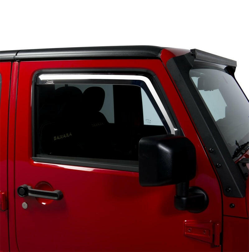 Putco 07-18 Jeep Wrangler JK - Front Only Element Tinted Window Visors Wind Deflectors Putco